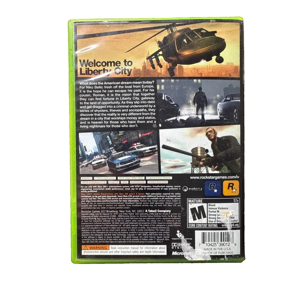 Grand Theft Auto IV Xbox 360 Tested No Maps Or Manual